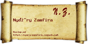 Nyáry Zamfira névjegykártya